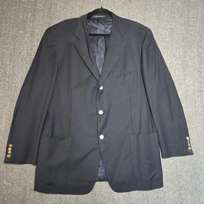 Chaqueta Blazer Ermenegildo Zegna Neiman Marcus Azul Marino 46R Botón Dorado/Plata Foto 1 de 4