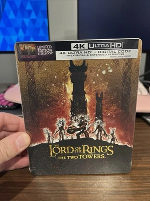 THE LORD OF THE RINGS: THE TWO TOWERS (4K UHD + BLU-RAY + DIGITAL) STEELBOOK NEW - Image 1 of 3