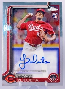 2025 Topps Chrome Rookie Auto Yosver Zulueta (#RA-YZ) Reds RC Cincinnati Reds - Picture 1 of 4