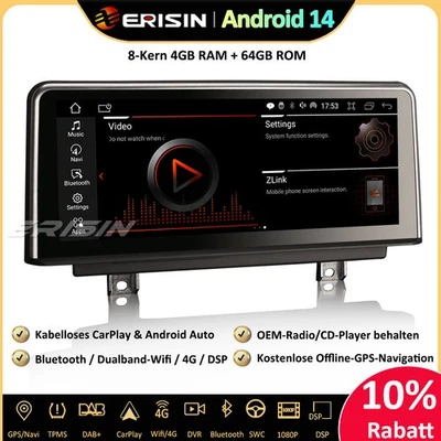 10.25" Android 14 Autoradio GPS CarPlay Wifi BMW F30 F31 F34 F32 F33 F36 F80 F82 - Bild 1 von 4