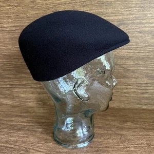 Cuffley Cap Stetson England Newsboy Hat Black Wool Cabbie Water Repellent S - Picture 1 of 9