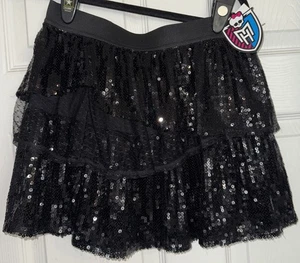 NWT 2012 Monster High KMART Girls Youth Skirt Xl 14/16 Black Lined Sparkle Tutu - Picture 1 of 12