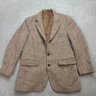 Harris Tweed Jacket Adult 42R Brown Country Hunting Outdoors Weave Blazer Mens* - Image 1 of 4