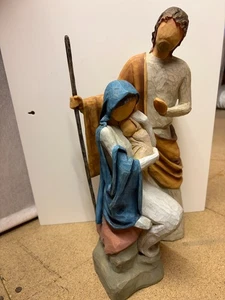 Willow Tree THE HOLY FAMILY Mary Holding Jesus, and Joseph, Sculpted NO BOX - Picture 1 of 2