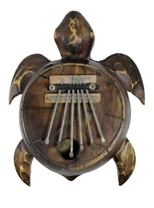 Thumb Piano Turtle 6 Key Vintage Handcrafted Wooden - Picture 1 of 6