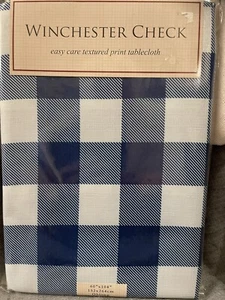 "Mantel Benson Mills Winchester Check azul 60""x 104"" nuevo en paquete" - Imagen 1 de 4