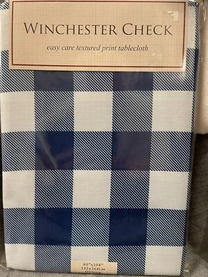 Benson Mills Tablecloth Winchester Check Blue 60”x 104” NIP - Image 1 of 4