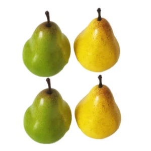 4 Pcs Simulated Pear Model Artificial Fake Yellow Pears Green Faux - Picture 1 of 7