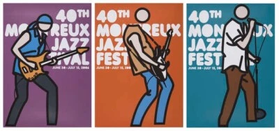 Julian Opie - Póster de jazz de Montreux - set de tres con banda Deep Purple Foto 1 de 4