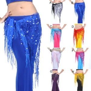 Women's belly dance buttocks scarf sequin triangular skirt wrap around clothing - Picture 1 of 29