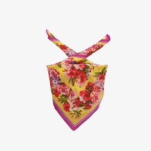 Vintage 90s Kenzo Handkerchief Neckerchief Flower Square Bandana Scarf 17x17 - Picture 1 of 4