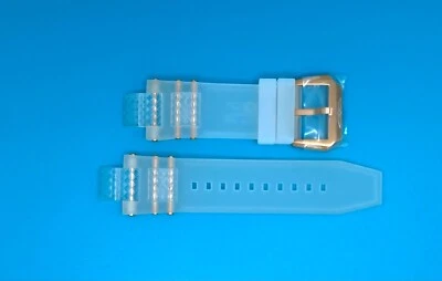 Autêntica pulseira de relógio Invicta Subaqua 24362 silicone transparente branco 28 mm - Imagem 1 de 3