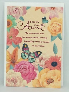 Hallmark Happy Mother's Day Card For My AUNT Flowers Butterfly 7x4.5 NEW - Bild 1 von 4