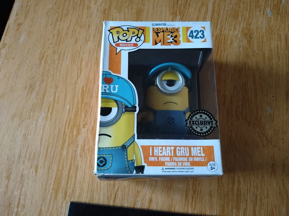 Funko Pop! Movies Despicable Me 3 I Heart Gru Mel 423 Wear to box - Image 1 of 4