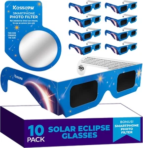 😎 Solar Eclipse Glasses Approved 2024, (10 Pack) 😎 CE and ISO Certified - Picture 1 of 7