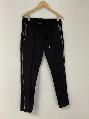 River Island Sweatpants Men 34x29 Black Super Skinny Side Trim Zip  N202 - Image 1 of 4