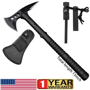 Survival Fire Starter Emergency Tactical Defense Equipment Axe Tomahawk Camping - Picture 1 of 30