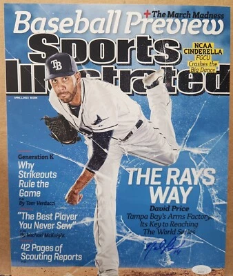 David Price Tampa Bay Rays Vanderbilt Sports Illustrated Autografiado 11x14 JSA Foto 1 de 2