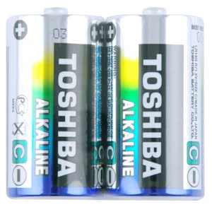 2pc Toshiba Alkaline Shrink C R14 Battery Cylindrical Power Multi-Use Batteries - Picture 1 of 1