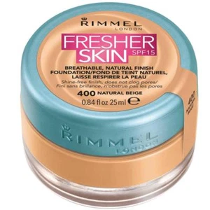 Rimmel Fresher Skin SPF 15 Natural Finish Foundation 400 Natural Beige - Picture 1 of 1
