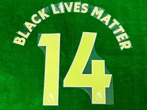 OFFICIAL BLACK LIVES MATTER EPL 2019-20 YELLOW PLAYER ISSUE PRINT - Picture 1 of 5