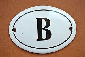 Mały styl antyczny emaliowany metalowy znak B tabliczka na drzwi tabliczka meblowa