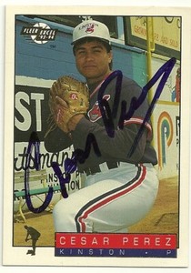 1994 Kinston Indians CESAR PEREZ Signed Card AUTOGRAPH yankees