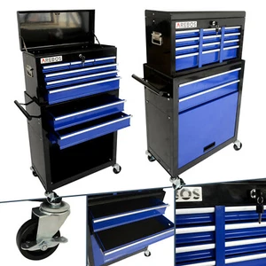 AREBOS Werkstattwagen Werkzeugwagen Rollwagen Werkzeugkiste Toolbox 9 Fächer - Bild 1 von 12