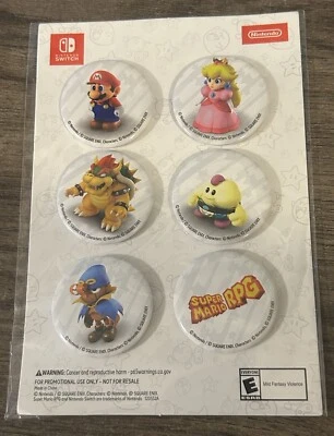 Nintendo Switch Super Mario RPG 6 piece button set New! - Image 1 of 4