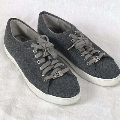 Michael Kors Franela Gris Parte Baja Moda Tenis Zapatos Talla 8 Con Cordones Keaton Foto 1 de 4
