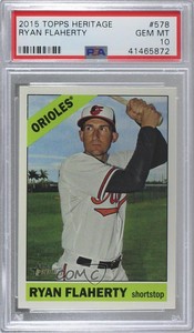 2015 Topps Heritage High Number Ryan Flaherty #578 PSA 10 GEM MT Rookie RC