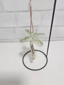 Pottery Barn Palm Tree Hanging Christmas Glass Mercury Glitter Ornament Vintage - Picture 1 of 8