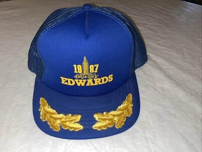 De colección 1987 Edwin Edwards Louisiana Gobernador Campaña Política Sombrero Camionero Malla Foto 1 de 4