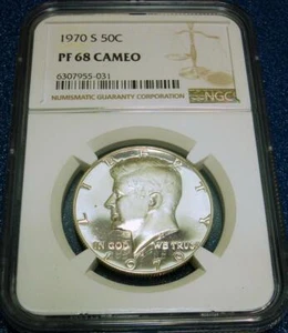 1970-S NGC PF68 CAMEO 50C KENNEDY HALF-DOLLAR #031 - Picture 1 of 4