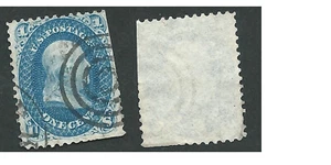 Scott 63, 1c Franklin, F- VF centrado, objetivo y ciudad parcial "NUEVA YORK, MD - Imagen 1 de 1