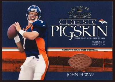 2003 Donruss Classics John Elway #/250 Game Used Super Bowl Pigskin Patch - Image 1 of 2