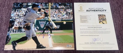 大卫·赖特签名 11 x 14 纽约梅尔斯照片带贝克特正品(巴斯)LOA 签名 10 — 第 1/4 张图片