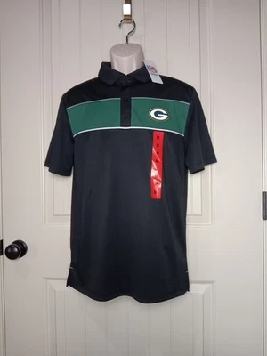 Новый с Ярлыками Мужская NFL команды одежда черный зеленый GREEN BAY PACKERS рубашка-поло размер M - Изображение 1 из 4