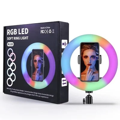 MJ20 RGB LED Soft Ring Light – Dimmable, Multi-Colour & Creator-Ready - Image 1 of 4
