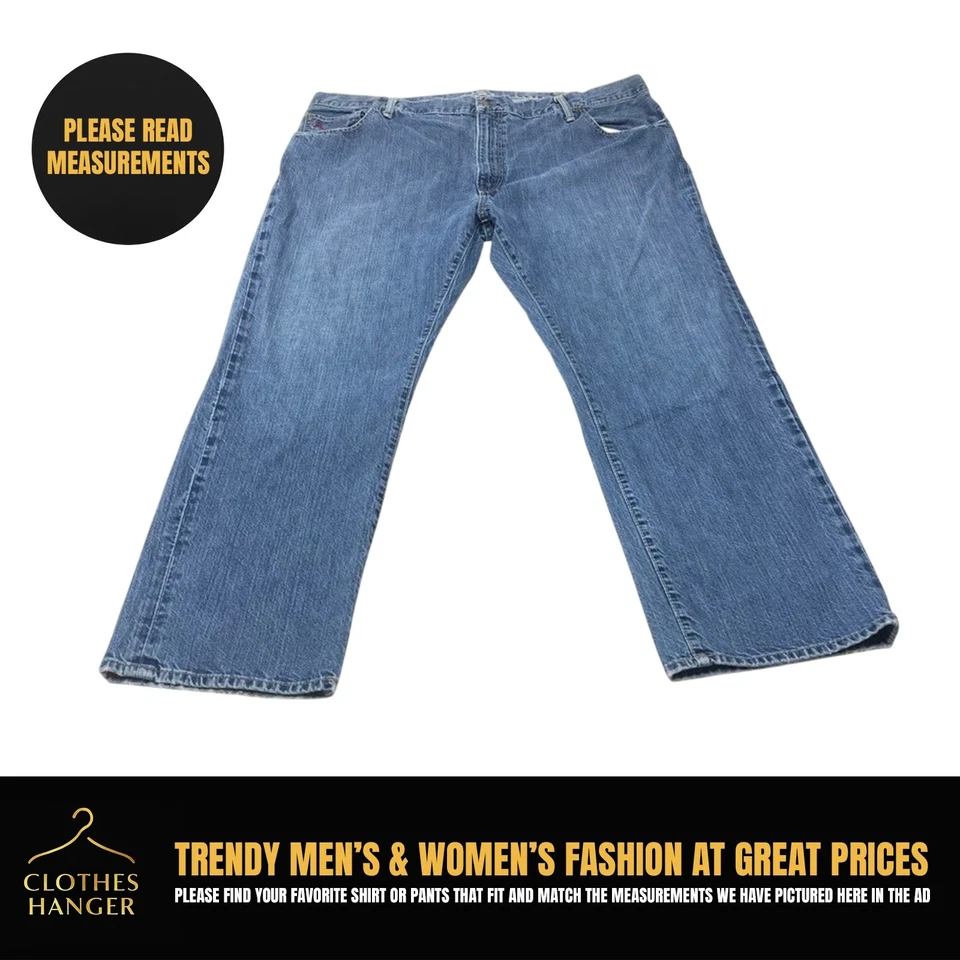 Jeans jeans reto vintage Ralph Lauren Hampton masculino 44B x 30 azul 7921 - Imagem 1 de 4