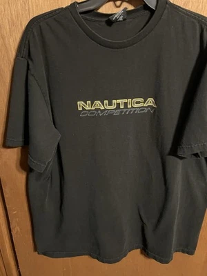 Vintage Nautical Competition Shirt Men Large Black  - Image 1 of 2