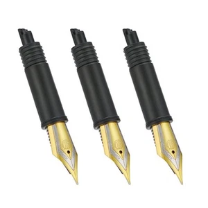 Hongdian Gold Trim Fountain Pen Nibs Replacement Medium 3 Pack Compatible - Picture 1 of 3