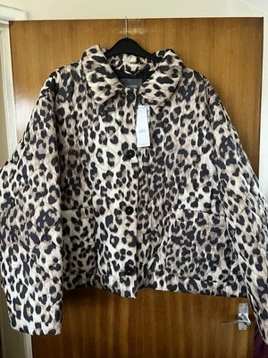 New George Leopard Print Quilted Jacket XXL UK24 UK26 No Offers - Image 1 of 4