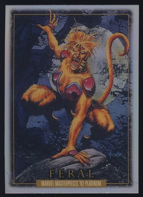2024 Skybox Marvel Masterpieces '92 Platinum Rainbow Parallel Variation 55 Feral - Image 1 of 2