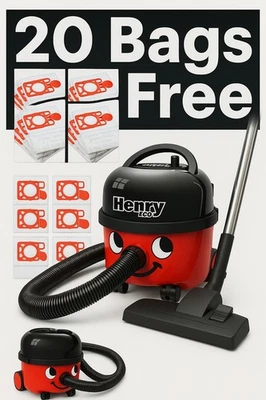 Henry HVR160E Aspirapolvere a Cilindro Eco Sacchetto + EcoBrush, Grande 6 Litri + 20 Sacchetti Omaggio - Immagine 1 di 4