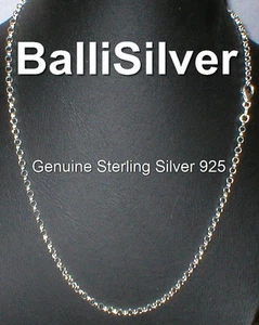 Sterling Silver 925 3.2mm ROLO Chain NECKLACE Belly 36" - Picture 1 of 11