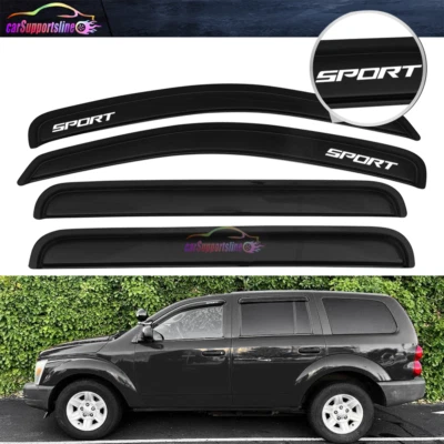Se adapta a 04-10 Dodge Durango 4 puertas ventana visera protector deflector delantero trasero con deportivo Foto 1 de 4