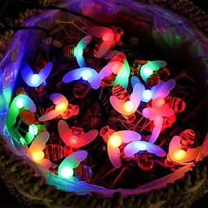 21Ft 30 LEDs Solar Bee String Lights Waterproof Outdoor Fairy Lights for Garden - Picture 1 of 10