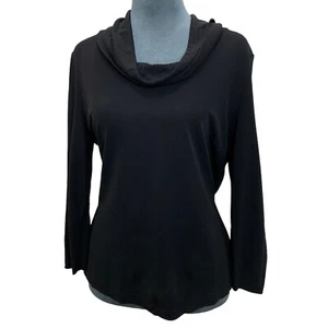 Blusa negra ajustada manga 3/4 cuello capucha escote 3 eu 40 Escada para mujer - Imagen 1 de 6