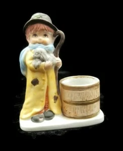 1978 Jasco Christmas Luvkin Porcelain Sheppard with Holly Votive Holder - Picture 1 of 4